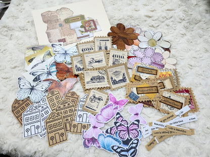 80 PIECES Bundle Starter Packs Mixed Theme Journal Stickers & Ephemera Journal Collection.