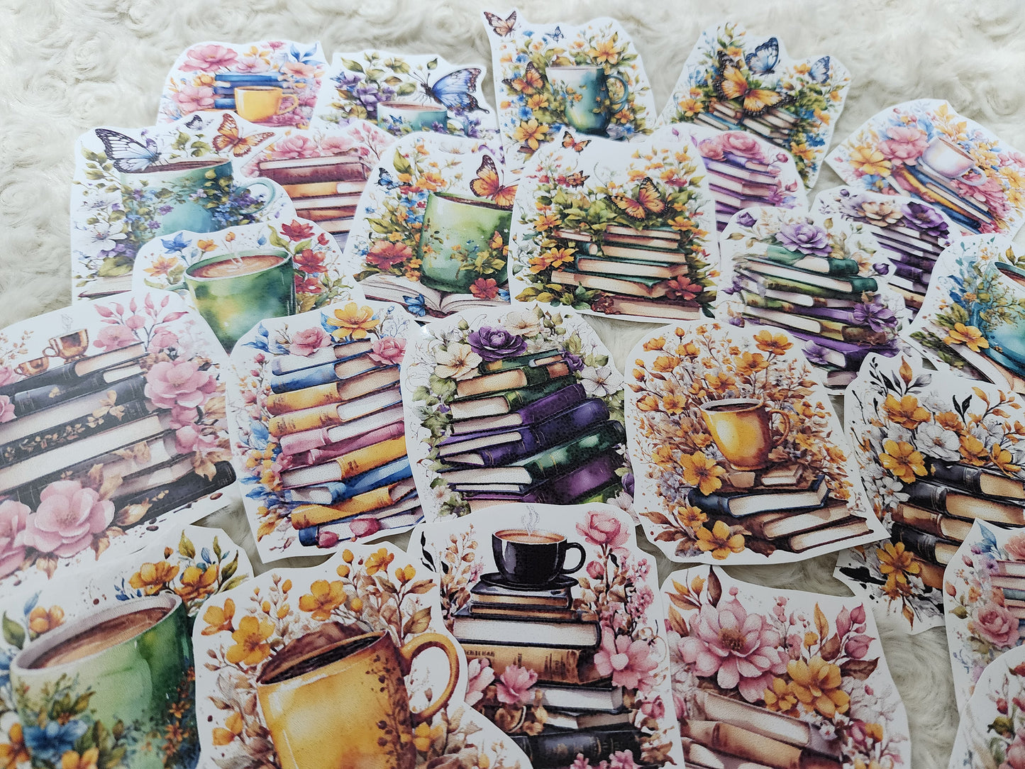 Watercolour Cottage Books Reading Book Vintage Flowers Books BookWorms Book Stack