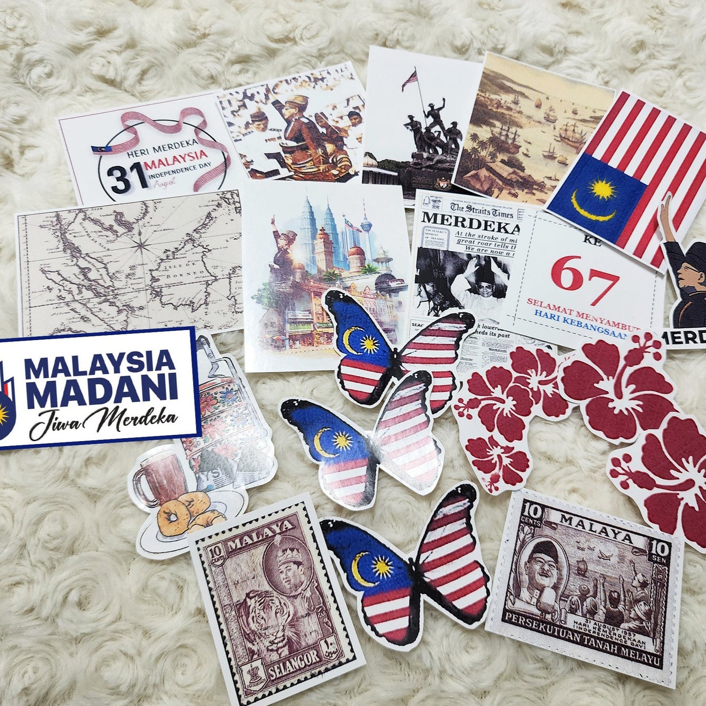 67th Malaysia Merdeka 2024 Journal Planning Folio Stickers