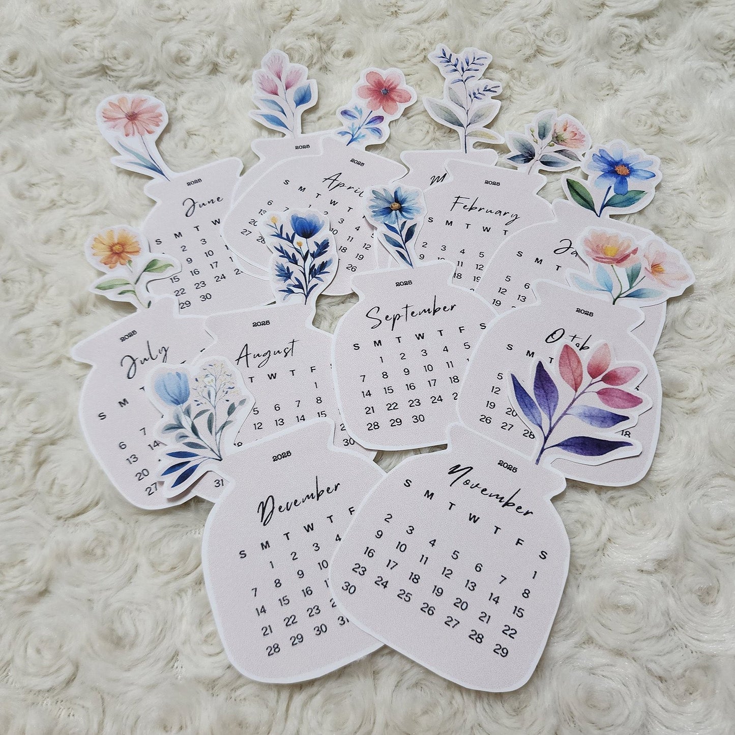 2025 Floral Calendar Sticker Journal Planning Bujo Stickers