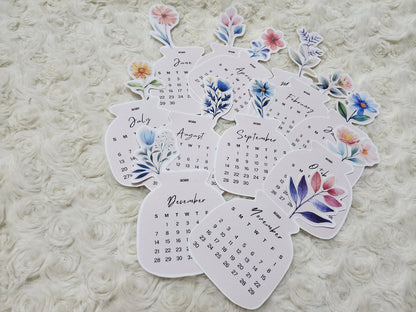 2025 Floral Calendar Sticker Journal Planning Bujo Stickers