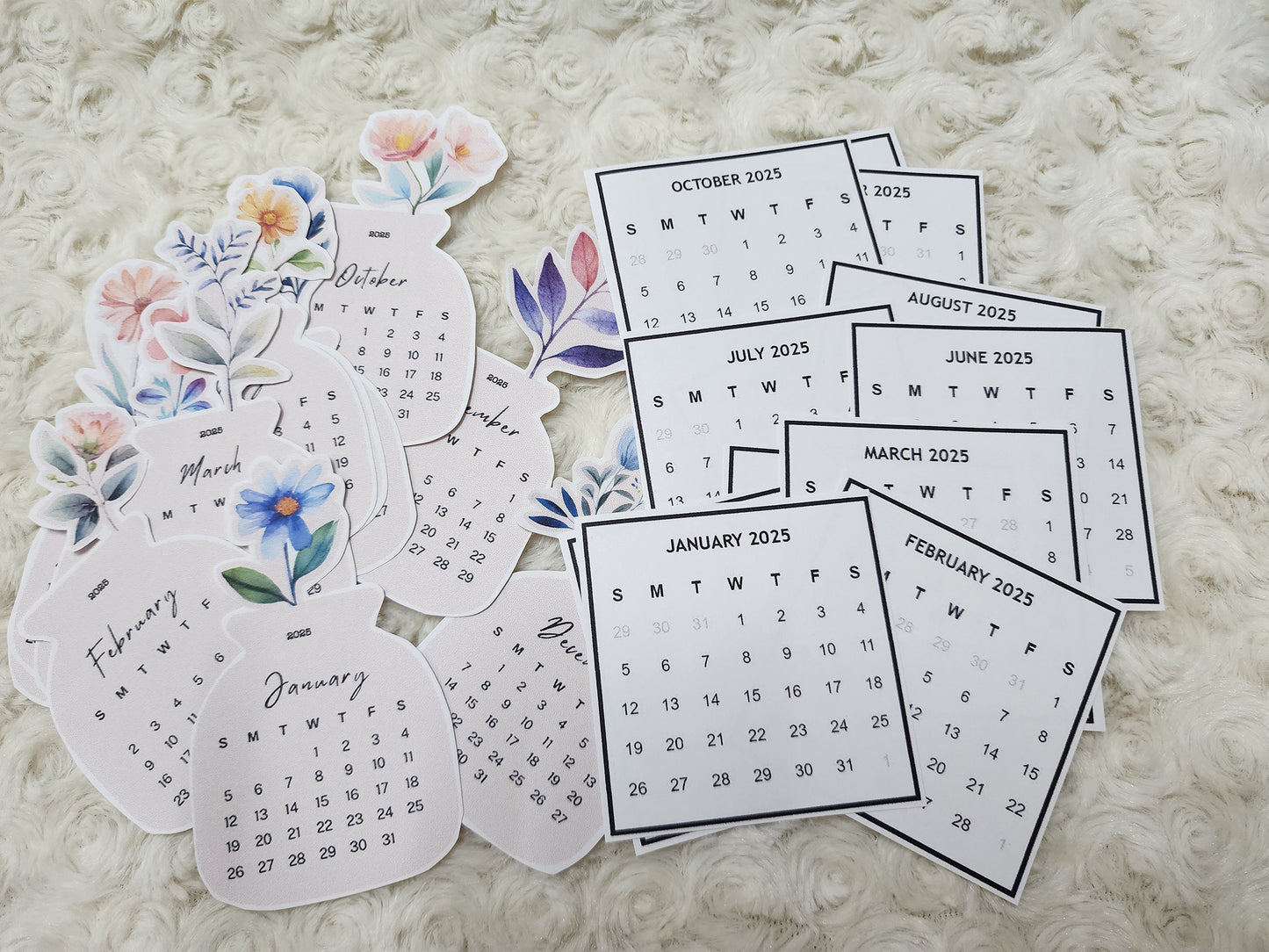 2025 Floral Calendar Sticker Journal Planning Bujo Stickers