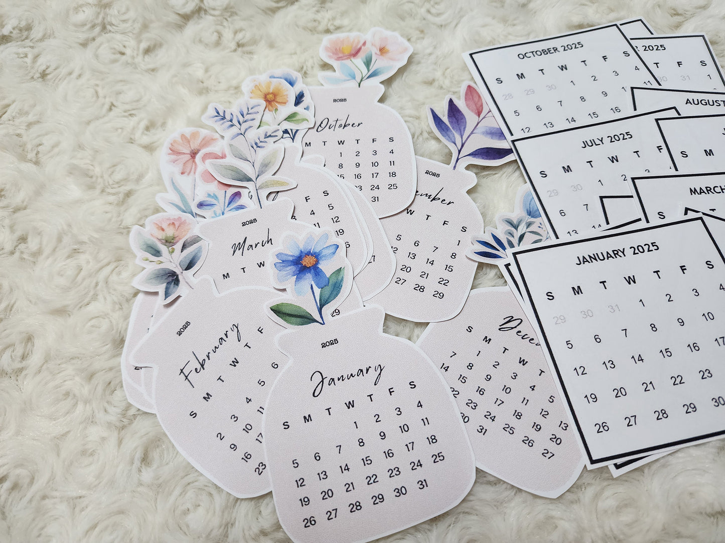 2025 Floral Calendar Sticker Journal Planning Bujo Stickers