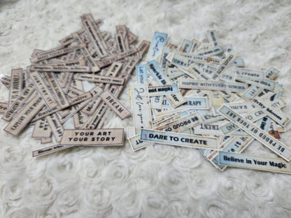 Vintage Motivational Inspiration Words Journal Planning Stickers