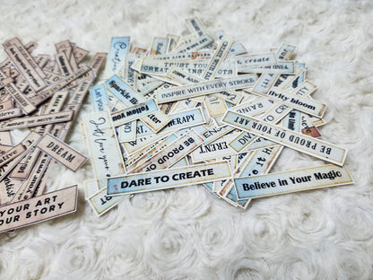 Vintage Motivational Inspiration Words Journal Planning Stickers