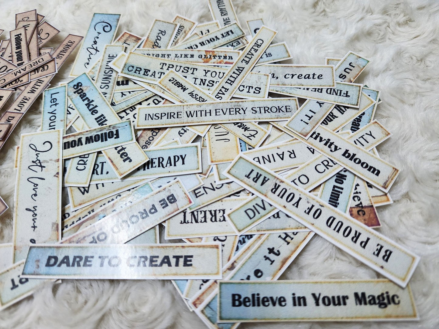 Vintage Motivational Inspiration Words Journal Planning Stickers