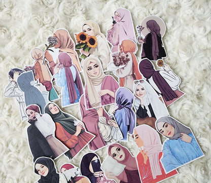 Hijab Muslim Girl Sticker Journal Planning Stickers-Set-1