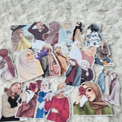 Hijab Muslim Girl Sticker Journal Planning Stickers-Set-2